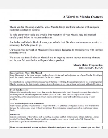 mazda cx-9 2011 owners manual